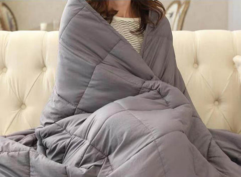 Weighted Blanket Insomnia Sleep Disorder Sensory Anxiety Throw Silver/Grey